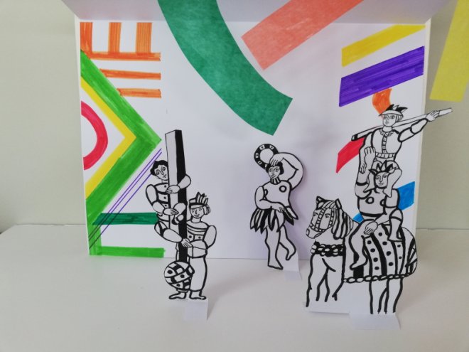 Maquette d’un mini théâtre à la manière de Fernand Léger