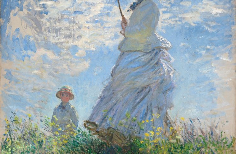 JANVIER La femme à l'ombrelle, Claude Monet 1875 @Courtesy National Gallery of Art, Washington .